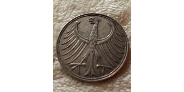 5 Mark Alemania Occidental (1949-1990) Plata 