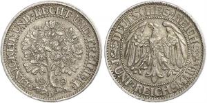 5 Mark Alemania / República de Weimar (1918-1933) Plata 