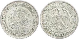 5 Mark Alemania / República de Weimar (1918-1933) Plata 