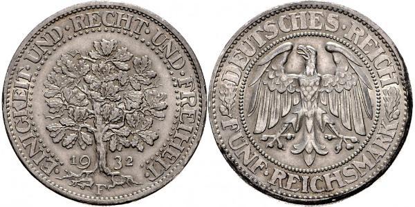 5 Mark Alemania / República de Weimar (1918-1933) Plata 