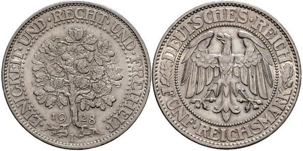 5 Mark Alemania / República de Weimar (1918-1933) Plata 