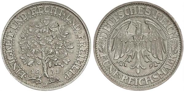 5 Mark Alemania / República de Weimar (1918-1933) Plata 