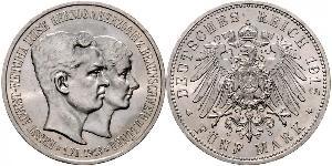 5 Mark Ducado de Brunswick (1815 - 1918) Plata Ernesto Augusto III de Hannover (1887 - 1953)