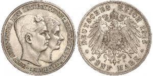 5 Mark Ducado de Brunswick (1815 - 1918) Plata Ernesto Augusto III de Hannover (1887 - 1953)