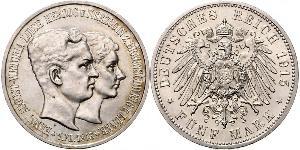 5 Mark Ducado de Brunswick (1815 - 1918) Plata Ernesto Augusto III de Hannover (1887 - 1953)