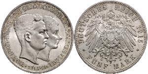 5 Mark Ducado de Brunswick (1815 - 1918) Plata Ernesto Augusto III de Hannover (1887 - 1953)