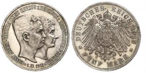 5 Mark Ducado de Brunswick (1815 - 1918) Plata Ernesto Augusto III de Hannover (1887 - 1953)