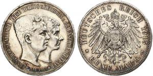 5 Mark Ducado de Brunswick (1815 - 1918) Plata Ernesto Augusto III de Hannover (1887 - 1953)