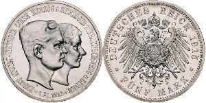 5 Mark Ducado de Brunswick (1815 - 1918) Plata Ernesto Augusto III de Hannover (1887 - 1953)