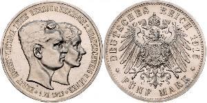 5 Mark Ducado de Brunswick (1815 - 1918) Plata Ernesto Augusto III de Hannover (1887 - 1953)