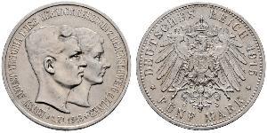 5 Mark Ducado de Brunswick (1815 - 1918) Plata Ernesto Augusto III de Hannover (1887 - 1953)