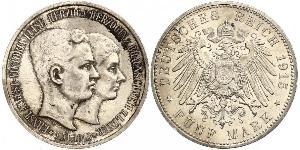 5 Mark Ducado de Brunswick (1815 - 1918) Plata Ernesto Augusto III de Hannover (1887 - 1953)