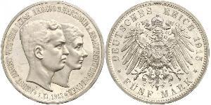 5 Mark Ducado de Brunswick (1815 - 1918) Plata Ernesto Augusto III de Hannover (1887 - 1953)