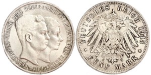 5 Mark Ducado de Brunswick (1815 - 1918) Plata Ernesto Augusto III de Hannover (1887 - 1953)