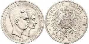 5 Mark Ducado de Brunswick (1815 - 1918) Plata Ernesto Augusto III de Hannover (1887 - 1953)