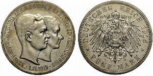 5 Mark Ducado de Brunswick (1815 - 1918) Plata Ernesto Augusto III de Hannover (1887 - 1953)