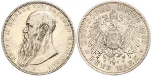 5 Mark Ducado de Sajonia-Meiningen (1680 - 1918) Plata Jorge II de Sajonia-Meiningen