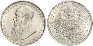 5 Mark Ducado de Sajonia-Meiningen (1680 - 1918) Plata Jorge II de Sajonia-Meiningen