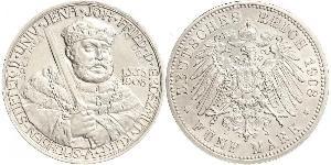 5 Mark Ducado de Sajonia-Weimar-Eisenach (1809 - 1918) Plata 