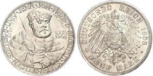 5 Mark Ducado de Sajonia-Weimar-Eisenach (1809 - 1918) Plata 