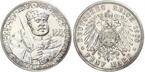 5 Mark Ducado de Sajonia-Weimar-Eisenach (1809 - 1918) Plata 