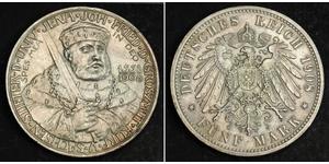 5 Mark Ducado de Sajonia-Weimar-Eisenach (1809 - 1918) Plata 