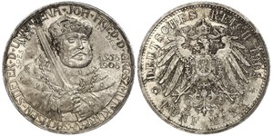 5 Mark Ducado de Sajonia-Weimar-Eisenach (1809 - 1918) Plata 