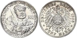 5 Mark Ducado de Sajonia-Weimar-Eisenach (1809 - 1918) Plata 