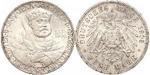 5 Mark Ducado de Sajonia-Weimar-Eisenach (1809 - 1918) Plata 