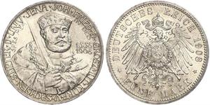 5 Mark Ducado de Sajonia-Weimar-Eisenach (1809 - 1918) Plata 