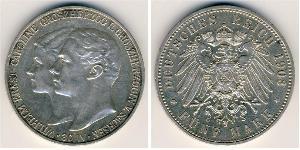 5 Mark Ducado de Sajonia-Weimar-Eisenach (1809 - 1918) Plata Guillermo Ernesto de Sajonia-Weimar-Eisenach