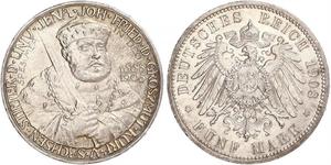 5 Mark Ducado de Sajonia-Weimar-Eisenach (1809 - 1918) Plata 