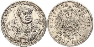 5 Mark Ducado de Sajonia-Weimar-Eisenach (1809 - 1918) Plata 