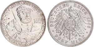 5 Mark Ducado de Sajonia-Weimar-Eisenach (1809 - 1918) Plata 