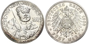 5 Mark Ducado de Sajonia-Weimar-Eisenach (1809 - 1918) Plata 