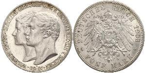 5 Mark Ducado de Sajonia-Weimar-Eisenach (1809 - 1918) Plata Guillermo Ernesto de Sajonia-Weimar-Eisenach