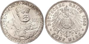 5 Mark Ducado de Sajonia-Weimar-Eisenach (1809 - 1918) Plata 