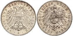 5 Mark Free City of Lübeck Plata 