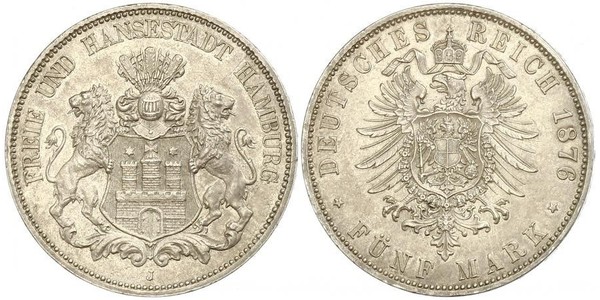5 Mark Hamburgo Plata 
