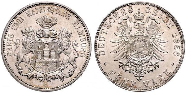 5 Mark Hamburgo Plata 