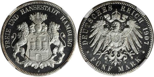 5 Mark Hamburgo Plata 