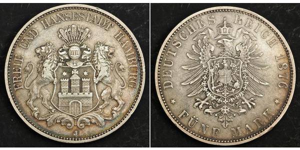 5 Mark Hamburgo Plata 