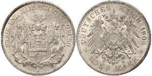 5 Mark Hamburgo / Imperio alemán (1871-1918) Plata 