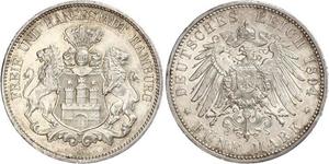 5 Mark Hamburgo / Imperio alemán (1871-1918) Plata 