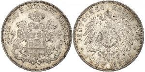 5 Mark Hamburgo / Imperio alemán (1871-1918) Plata 