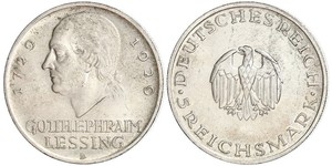 5 Mark Imperio alemán (1871-1918) Plata Gotthold Ephraim Lessing