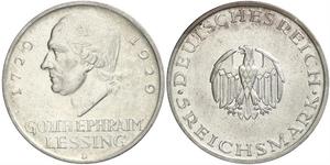 5 Mark Imperio alemán (1871-1918) Plata Gotthold Ephraim Lessing