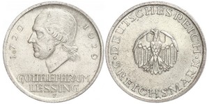 5 Mark Imperio alemán (1871-1918) Plata Gotthold Ephraim Lessing