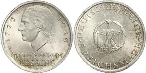 5 Mark Imperio alemán (1871-1918) Plata Gotthold Ephraim Lessing