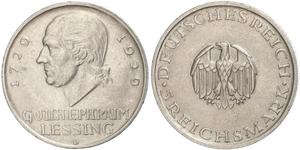 5 Mark Imperio alemán (1871-1918) Plata Gotthold Ephraim Lessing